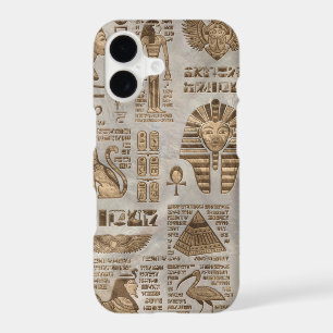 Egyptian hieroglyphs and deities -Vintage Gold