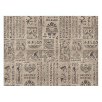Egyptian hieroglyphs and symbols on wood