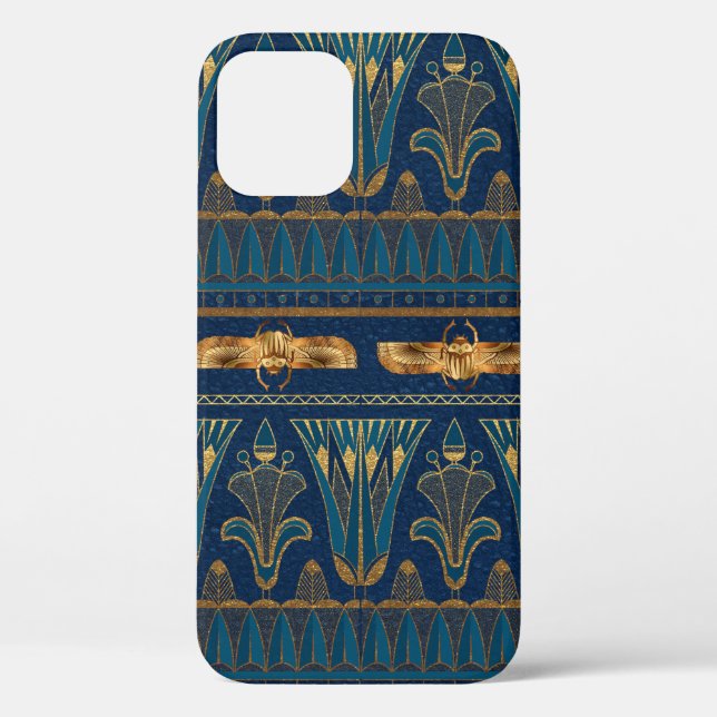 Egyptian Hieroglyphs Gold Beetles Golden Glitter Case-Mate iPhone Case (Back)
