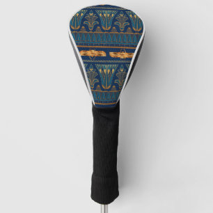 Egyptian Hieroglyphs Gold Beetles Golden Glitter Golf Head Cover