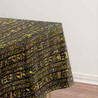 Egyptian hieroglyphs gold black cotton dining 
