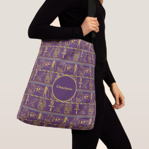 Egyptian Hieroglyphs Pattern Personalised Crossbody Bag