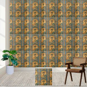 Egyptian Hieroglyphs Tile for Home Decor