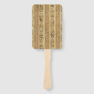 Egyptian hieroglyphs Vintage Texture Hand Fan