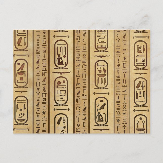 Egyptian hieroglyphs Vintage Texture Postcard (Front)