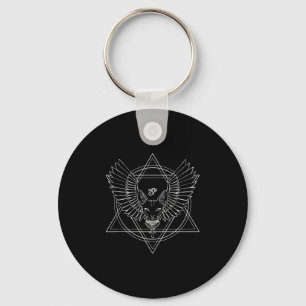 Egyptian Horus Eye And Cat With Wings Tank Top Key Ring