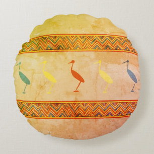 egyptian ibis birds round cushion