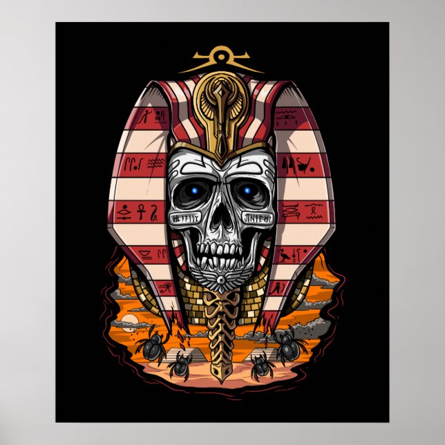 Egyptian King Pharaoh Skull Ancient Mythology Poster (Front)