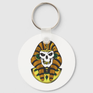 egyptian king skull key ring