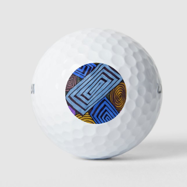"Egyptian Links" Abstract Custom Wilson Golf Balls (Front)