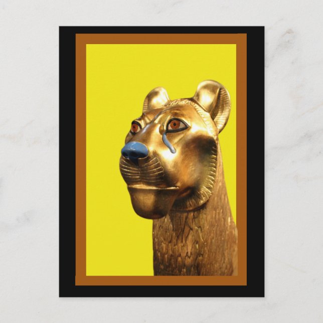 Egyptian Lioness Sculpture, Art Postcard (Front)