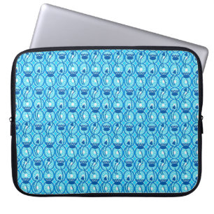 Egyptian Lotus pattern, cobalt and turquoise Laptop Sleeve