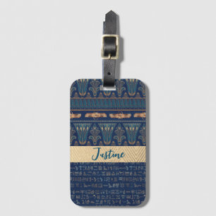  Egyptian Lotus Scarab Hieroglyphs Personalised  Luggage Tag