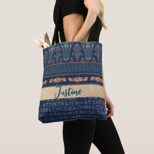 Egyptian Lotus Scarab Hieroglyphs Personalised Tote Bag