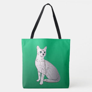 Egyptian Mau Cat on Jade Green Tote Bag
