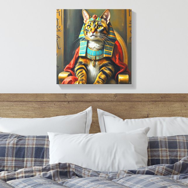 EGYPTIAN MAU-PHARAOH 5 CANVAS PRINT (Insitu(Bedroom))
