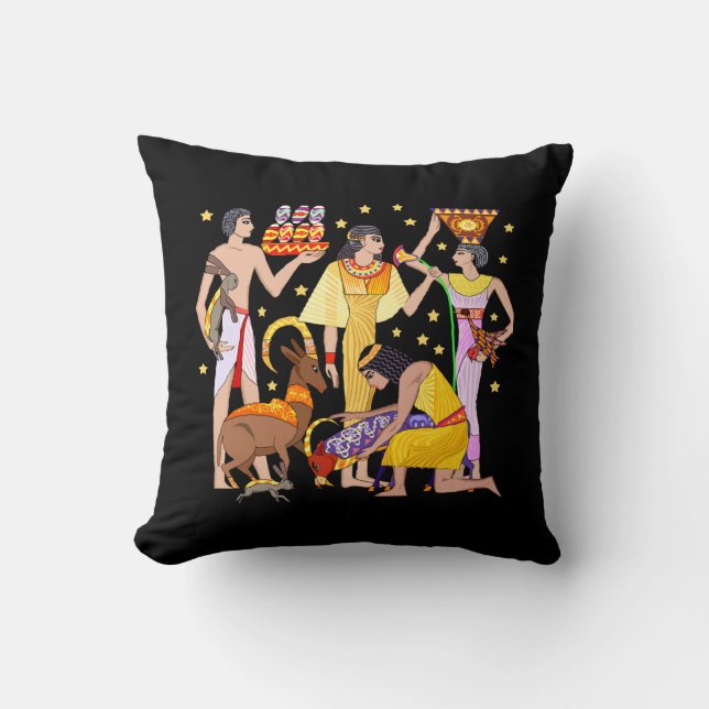 Egyptian Motif   Design Throw Pillow (Front)