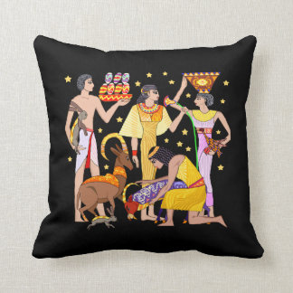Egyptian Motif Design Throw Pillow