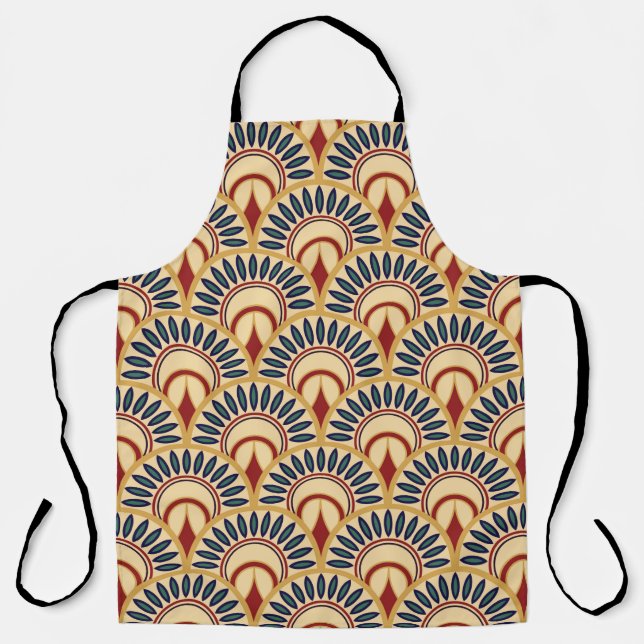 Egyptian Motif Fish Scales Seamless Pattern Apron (Front)