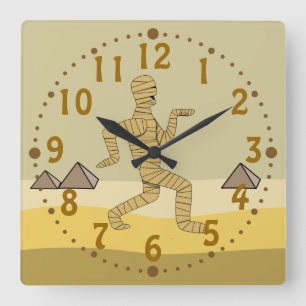 Egyptian Mummy Pyramids Halloween Custom Clock