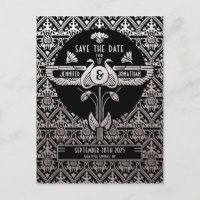 Egyptian Nouveau Wedding Save the Date Postcards