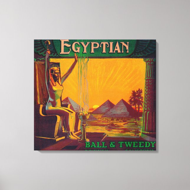 Egyptian Orange LabelDowney, CA Canvas Print (Front)