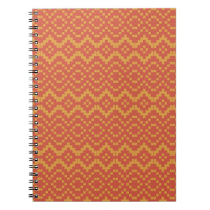 Egyptian Orange Red and Yellow Tribal Pattern Spiral Notebook
