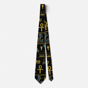 Egyptian Ornament Symbols Pattern Tie