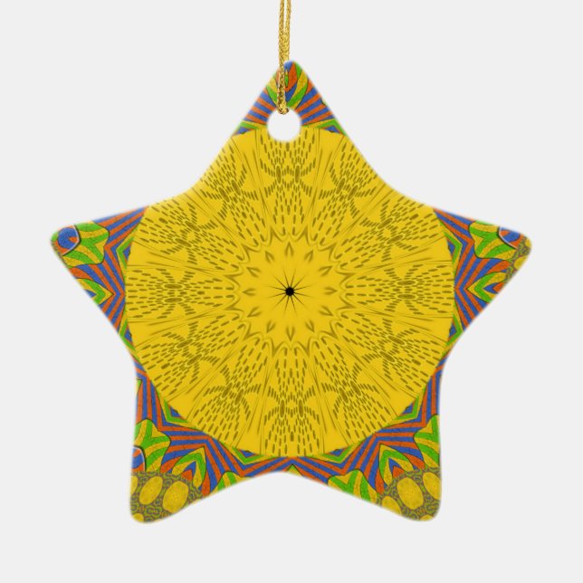 Egyptian Pattern Art Print Ceramic Tree Decoration (Front)