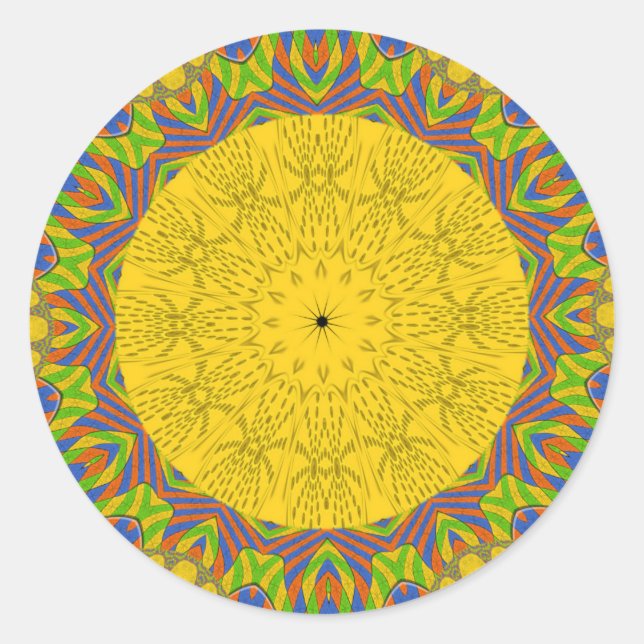 Egyptian Pattern Art Print Classic Round Sticker (Front)