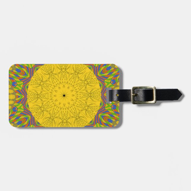 Egyptian Pattern Art Print Luggage Tag (Front Horizontal)
