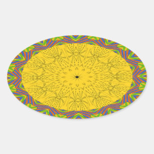 Egyptian Pattern Art Print Oval Sticker