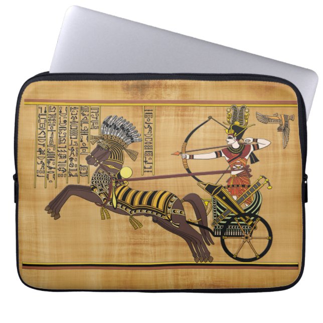 Egyptian Pharaoh Ramesses II & Chariot at Kadesh Laptop Sleeve (Front)