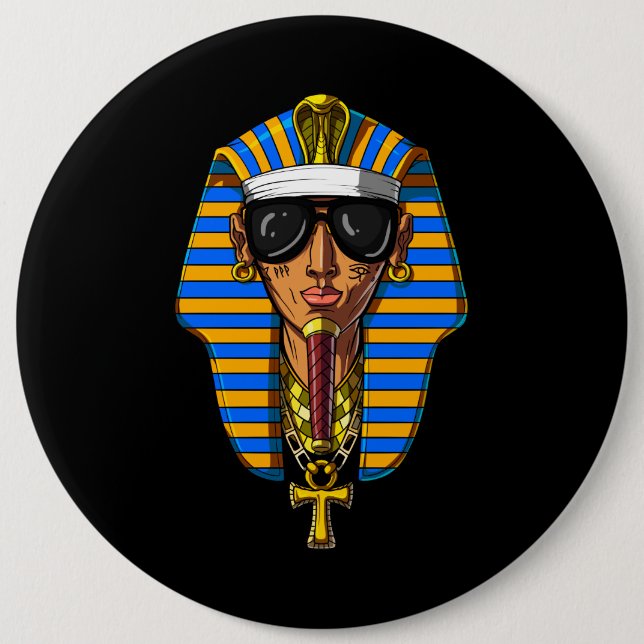 Egyptian Pharaoh Tutankhamon Gangsta King Tut 6 Cm Round Badge (Front)