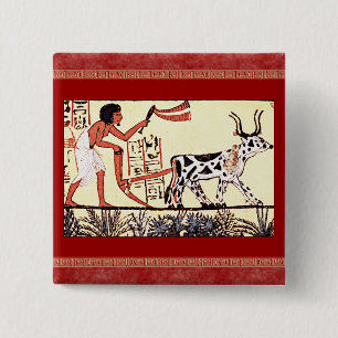 Egyptian Plough 1200 BC Button