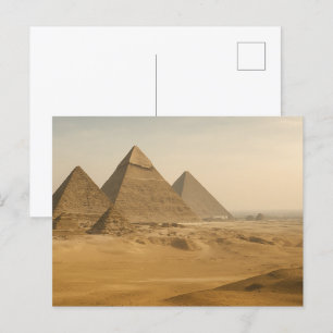 Egyptian Postcard Giza Pyramids Desert View