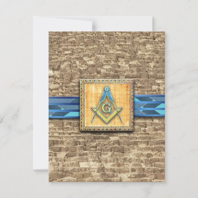 Egyptian Pyramid Square Compass Thank You Card (Front)