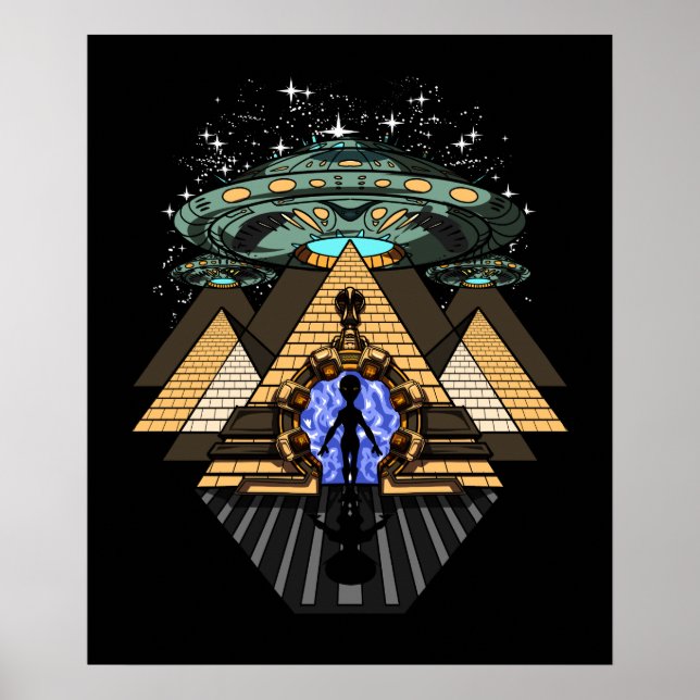 Egyptian Pyramids Alien Space Annunaki Conspiracy Poster (Front)