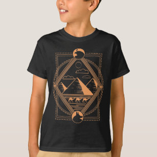Egyptian Pyramids Camels Anubis Horus Geometry T-Shirt