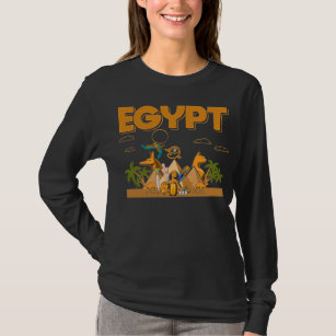 Egyptian Pyramids Camels Pharaoh Sphinx Horus Eye T-Shirt