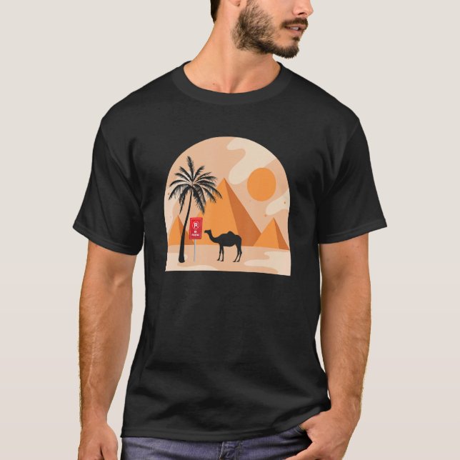 Egyptian Pyramids Hieroglyphics  Modern Ancient Eg T-Shirt (Front)