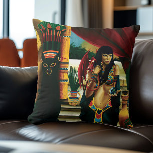 Egyptian Queen Cat Dragon Cushion