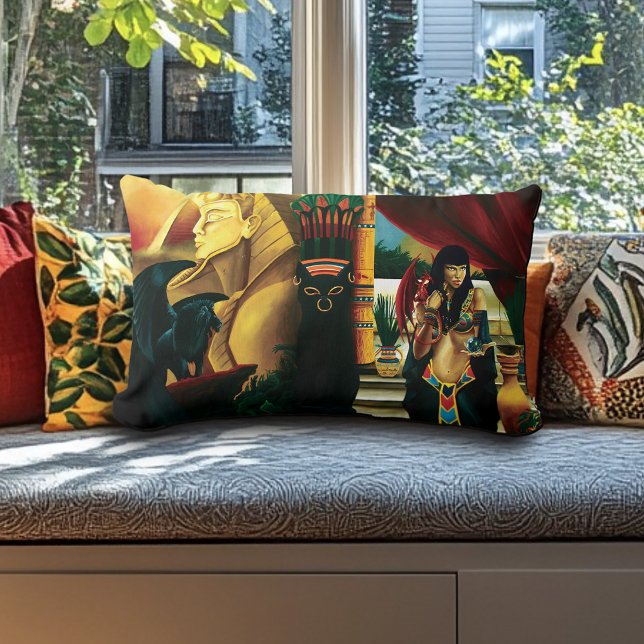 Egyptian Queen Cat Dragon Lumbar Cushion (Creator Uploaded)