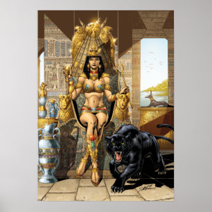 Egyptian Queen with Panther Poster