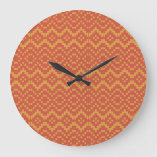 Egyptian Red and Yellow Tribal Round Wall Clock