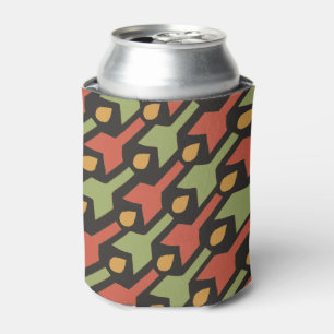 Egyptian Red Green Arrow Pattern Can Cooler