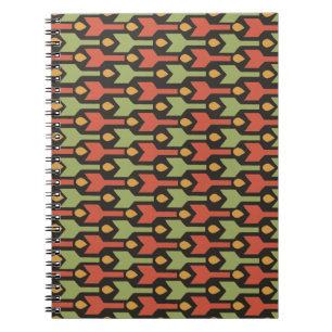 Egyptian Red Green Black Arrows Spiral Notebook