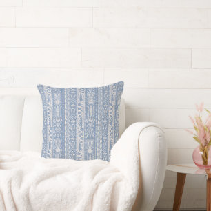 Egyptian Revival Stripes, Lapis Blue Cushion