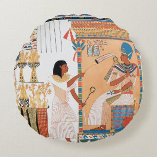 Egyptian Royal Design Round Pillow