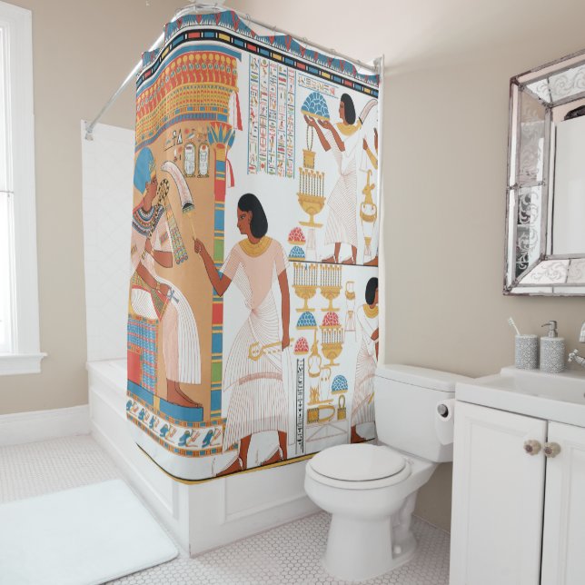 Egyptian Royal Design Shower Curtain (In Situ)